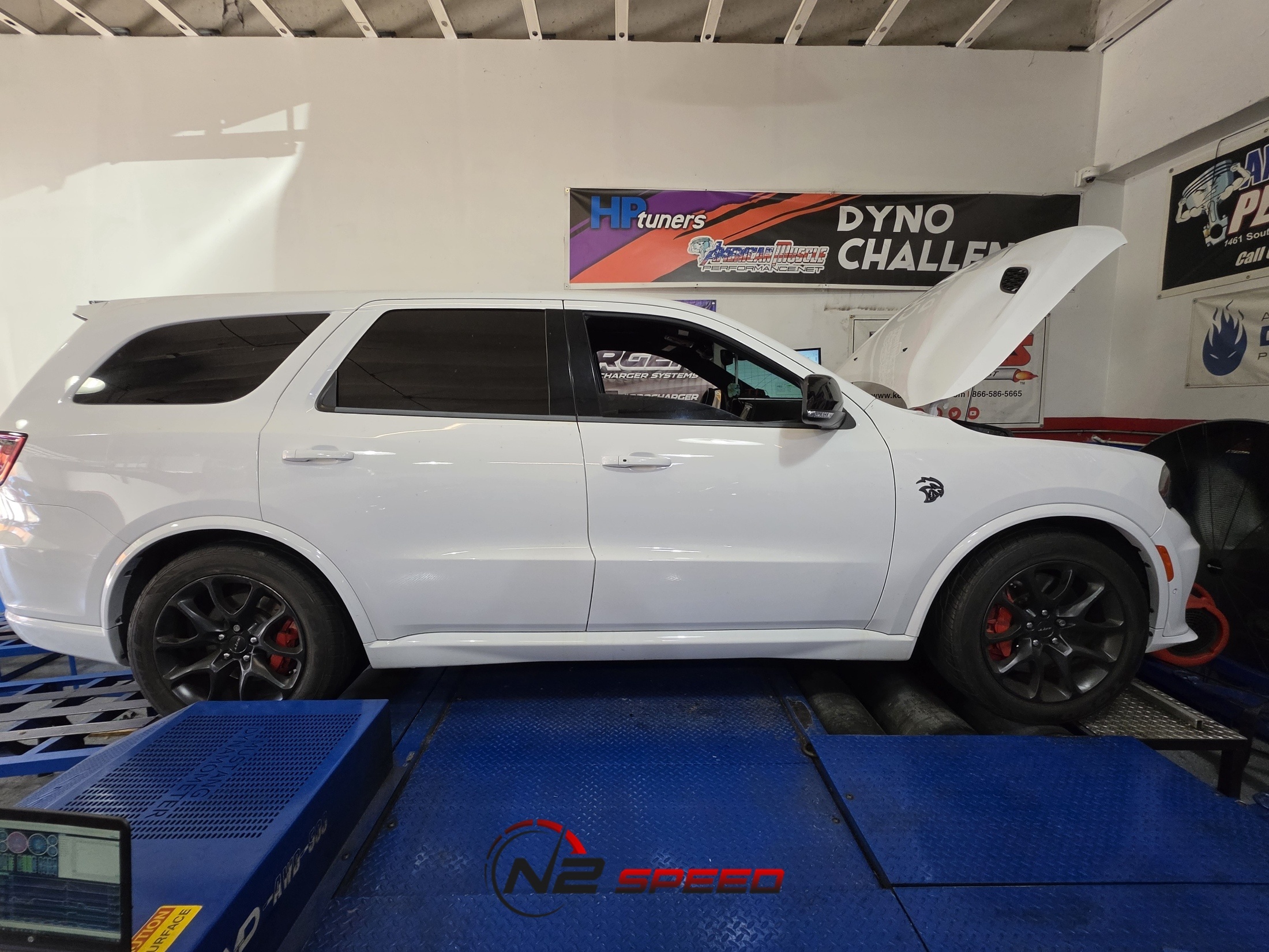 2023 Dodge Durango SRT Hellcat on the dyno at American Muscle Performance &mdash; custom tuned by N2 Speed using HP Tuners