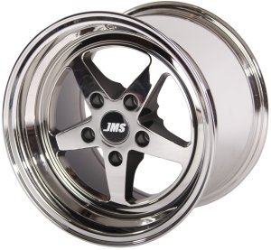 Avenger Series Race Wheels - White Chrome; 15 inch X 10 inch Rear Wheel w/ Lug Nuts -- Fits 1994-...